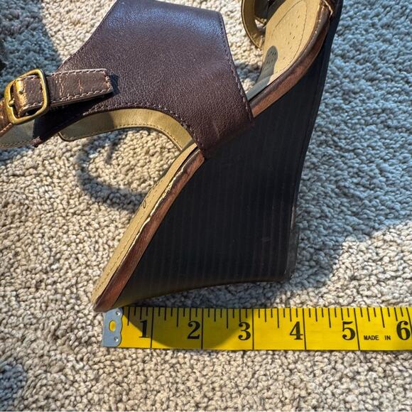 DexFlex Comfort Open Toe Brown & Shiny Copper Ankle Strap Sandals Size 8.5 - Picture 6 of 12